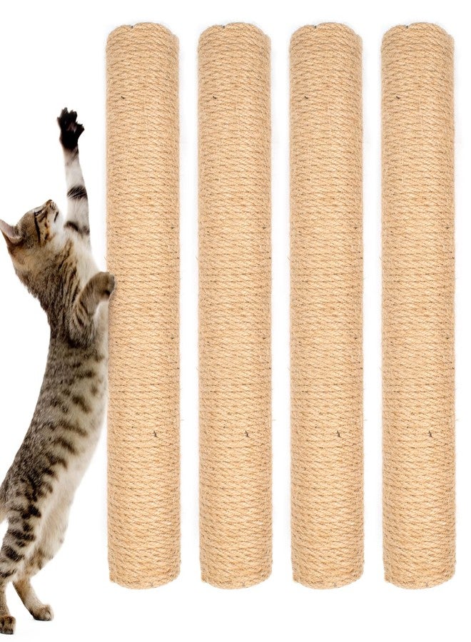 HingoFuni 4PCS 15 Inch Scratching Post With Natural Sisal Rope - Scratch Pole and Tree for Indoor Cats - Replacement Part Accessories for DIY Cat Tower and Hammock - Image 1